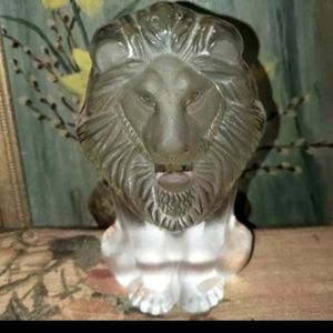 COPY - Mat Jonasson Sweden Full Lead Art Glass Lion Paperweight 7"